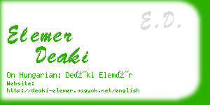 elemer deaki business card